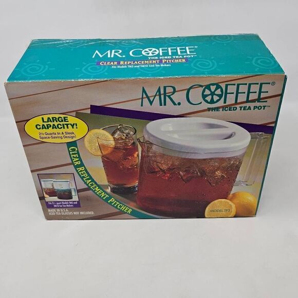 VINTAGE MR COFFEE THE ICED TEA POT CLEAR REPLACEMENT PITCHER TM5 TM10 OPEN BOX - Picture 1 of 2